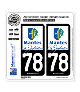 78 Mantes-la-Jolie - Ville | Autocollant plaque immatriculation