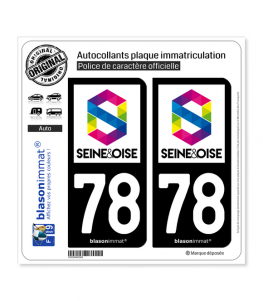 78 Seine et Oise - Agglo | Autocollant plaque immatriculation