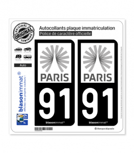 91 Ile-de-France - Tourisme | Autocollant plaque immatriculation