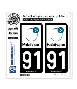 91 Palaiseau - Ville | Autocollant plaque immatriculation