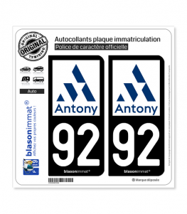92 Antony - Ville | Autocollant plaque immatriculation