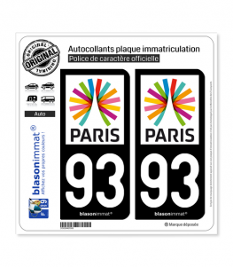 93 Ile-de-France - Paris Région | Autocollant plaque immatriculation