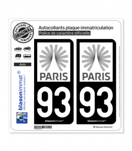 93 Ile-de-France - Tourisme | Autocollant plaque immatriculation