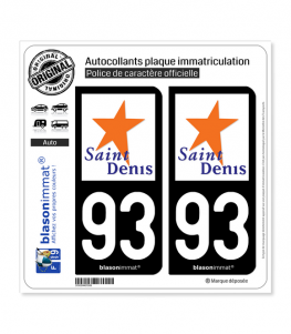 93 Saint-Denis - Ville | Autocollant plaque immatriculation