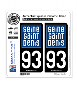 93 Seine-Saint-Denis - Département | Autocollant plaque immatriculation