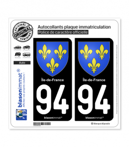 94 Ile-de-France - Armoiries | Autocollant plaque immatriculation