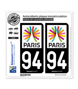 94 Ile-de-France - Paris Région | Autocollant plaque immatriculation