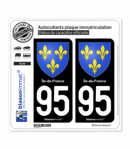 95 Ile-de-France - Armoiries | Autocollant plaque immatriculation