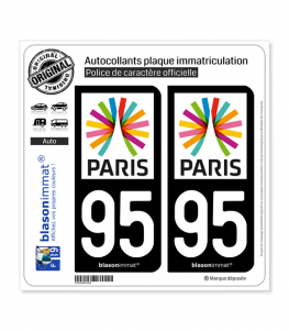 95 Ile-de-France - Paris Région | Autocollant plaque immatriculation