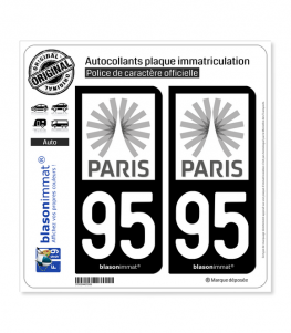 95 Ile-de-France - Tourisme | Autocollant plaque immatriculation