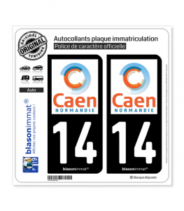 14 Caen - Agglo | Autocollant plaque immatriculation