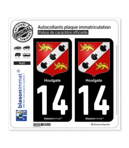 14 Houlgate - Armoiries | Autocollant plaque immatriculation