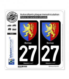 27 Bernay - Armoiries | Autocollant plaque immatriculation
