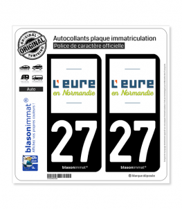27 Eure - Département | Autocollant plaque immatriculation