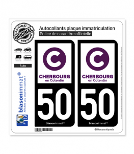 50 Cherbourg-en-Cotentin - Ville | Autocollant plaque immatriculation
