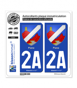 2A Piana - Armoiries | Autocollant plaque immatriculation