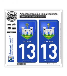 13 La Ciotat - Armoiries | Autocollant plaque immatriculation