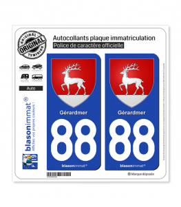 88 Gérardmer - Armoiries | Autocollant plaque immatriculation