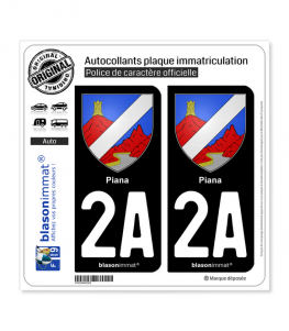 2A Piana - Armoiries | Autocollant plaque immatriculation