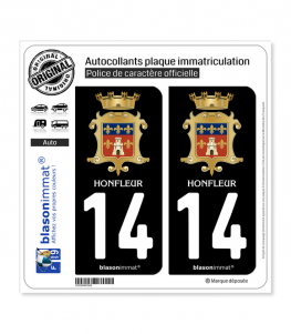 14 Honfleur - Armoiries| Autocollant plaque immatriculation