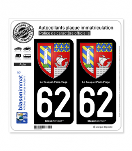 62 Le Touquet-Paris-Plage - Armoiries | Autocollant plaque immatriculation
