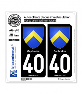 40 Capbreton - Armoiries | Autocollant plaque immatriculation