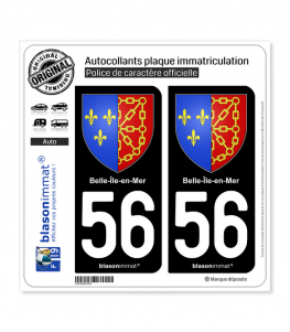 56 Belle-Ile-en-Mer - Armoiries | Autocollant plaque immatriculation