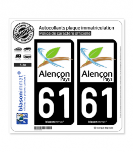 61 Alençon - Pays | Autocollant plaque immatriculation