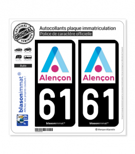 61 Alençon - Ville | Autocollant plaque immatriculation