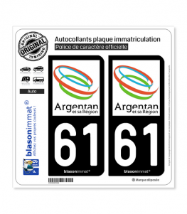 61 Argentan - Agglo | Autocollant plaque immatriculation
