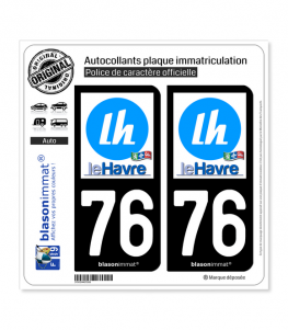 76 Le Havre - Ville | Autocollant plaque immatriculation