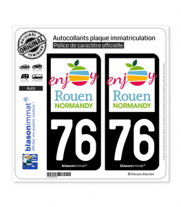 76 Rouen - Tourisme | Autocollant plaque immatriculation