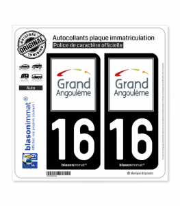 16 Angoulême - Agglo | Autocollant plaque immatriculation