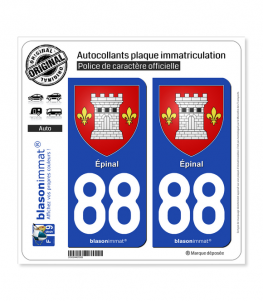 88 Épinal - Armoiries | Autocollant plaque immatriculation