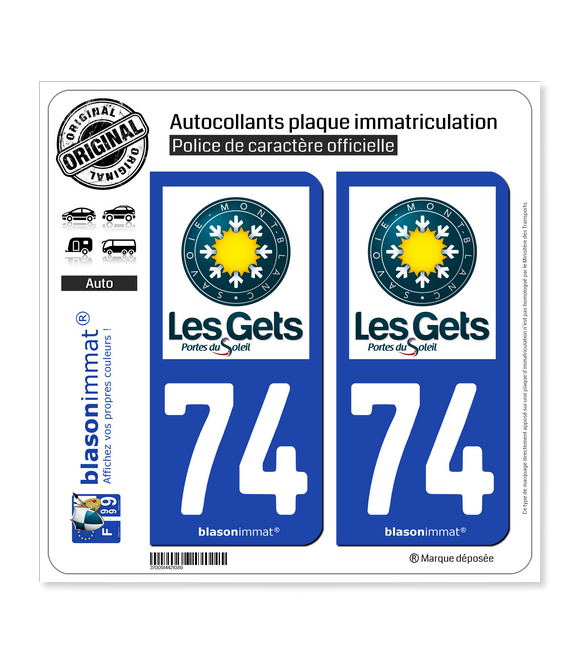 74 Les Gets - Station | Autocollant plaque immatriculation