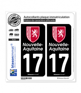 17 Nouvelle-Aquitaine - Région II | Autocollant plaque immatriculation