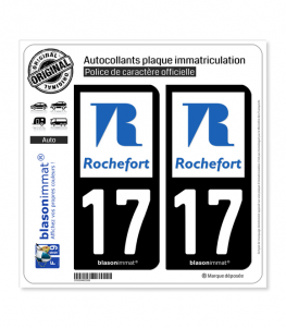 17 Rochefort - Ville | Autocollant plaque immatriculation