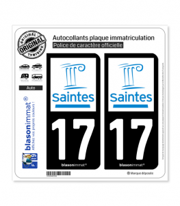 17 Saintes - Ville | Autocollant plaque immatriculation
