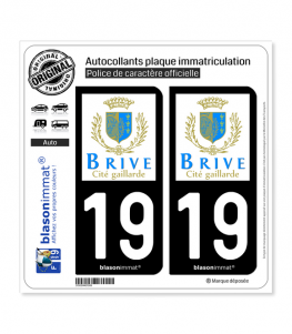 19 Brive-la-Gaillarde - Ville | Autocollant plaque immatriculation