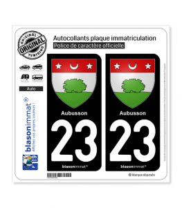 23 Aubusson - Armoiries | Autocollant plaque immatriculation