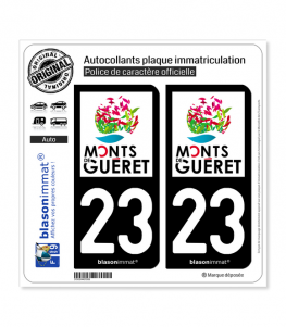23 Guéret - Pays | Autocollant plaque immatriculation