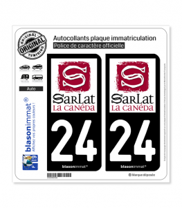 24 Sarlat-la-Canéda - Ville | Autocollant plaque immatriculation