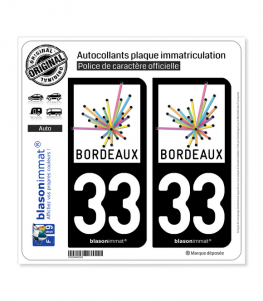 33 Bordeaux - Agglo | Autocollant plaque immatriculation