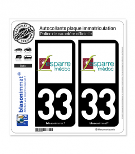 33 Lesparre-Médoc - Ville | Autocollant plaque immatriculation