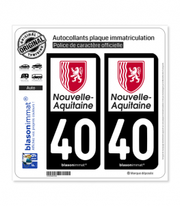 40 Nouvelle-Aquitaine - Région | Autocollant plaque immatriculation