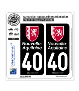 40 Nouvelle-Aquitaine - Région II | Autocollant plaque immatriculation