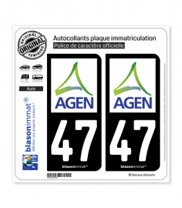 47 Agen - Agglo | Autocollant plaque immatriculation