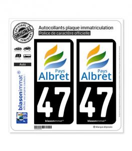 47 Albret - Pays | Autocollant plaque immatriculation