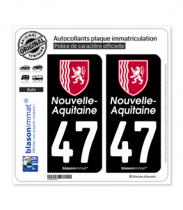 47 Nouvelle-Aquitaine - Région II | Autocollant plaque immatriculation