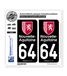 64 Nouvelle-Aquitaine - Région II | Autocollant plaque immatriculation